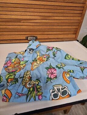Hawaiian Floral Skull Print Button Up